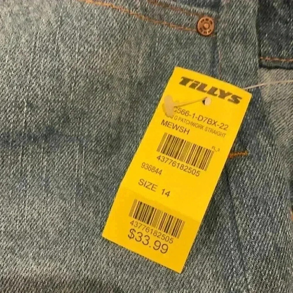 RSQ Patchwork Girls Straight Leg Jeans - Picture 5 of 5